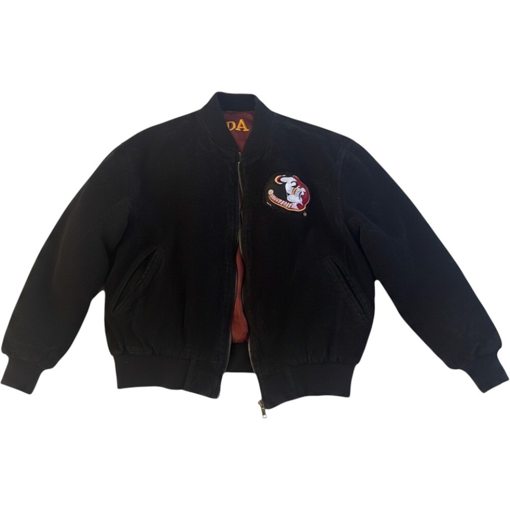 Florida State Seminoles Wool Reversible Jacket Leather Sleeves Embroidered Logos